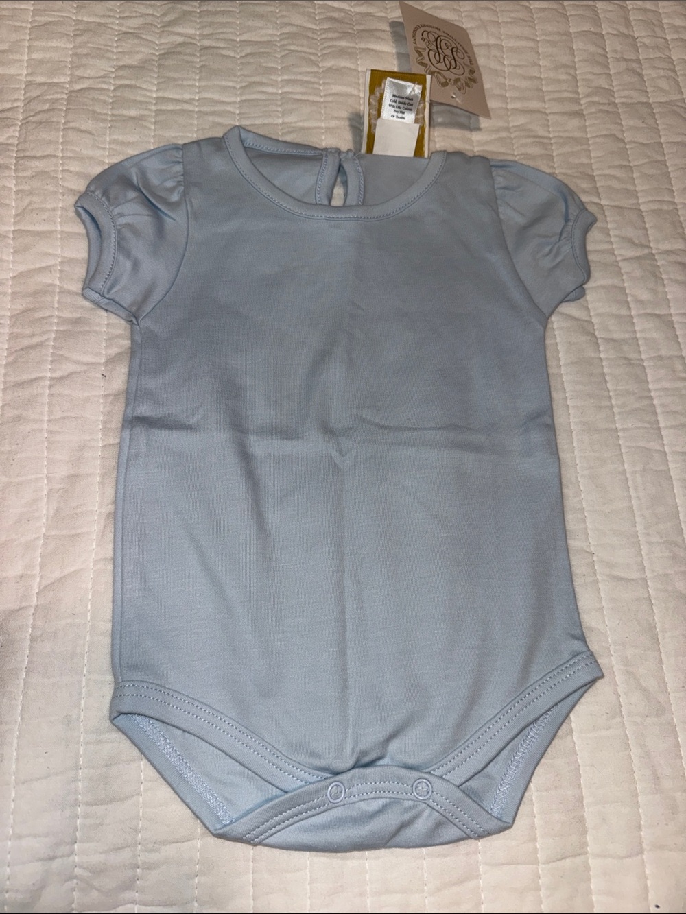 NWT TBBC Girls Light Blue Onsie Size 0-6 months